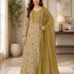 Pure Cotton Beige Floral Printed Night Wear with Dupatta