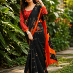 Classic Black & Rust Orange Korvi Silk