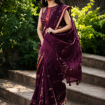 Elegant Deep Wine Korvi Silk Saree