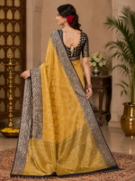 Elegant Mustard Gold Kadwa Silk Saree - Image 2