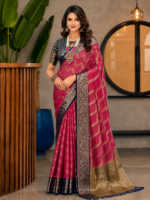 Elegant Pink Kadwa Silk Designer Saree