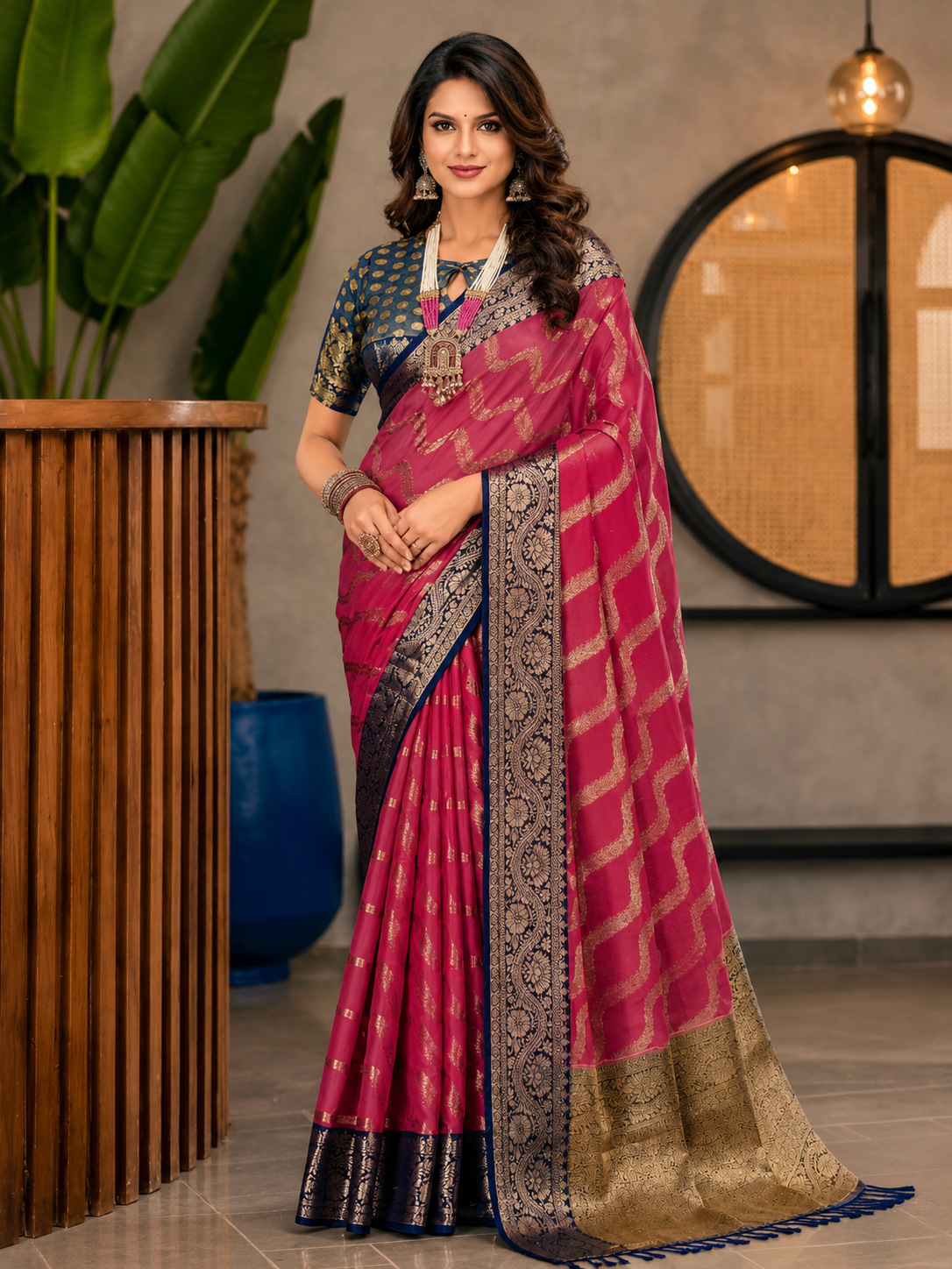 Elegant Pink Kadwa Silk Designer Saree Elegant Pink Kadwa Silk Designer Saree - Image 1