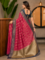 Elegant Pink Kadwa Silk Designer Saree - Image 2