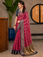 Elegant Pink Kadwa Silk Designer Saree - Image 3