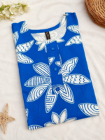 Royal Blue Floral Printed Kurthi - Image 2