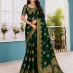 Royal Emerald Zari Weave Silk Saree