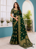 Royal Emerald Zari Weave Silk Saree