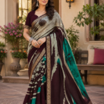 Royal Maroon Designer Sand Paints Saree