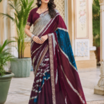 Sand Paints Royal Wine Designer Silk Saree