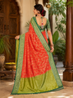Sunset Glow Kadwa Silk Saree - Image 2