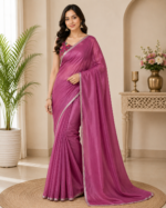 Elegant Magenta Floral Blouse  Saree