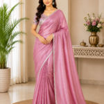 Floral Blouse  Saree – Pink